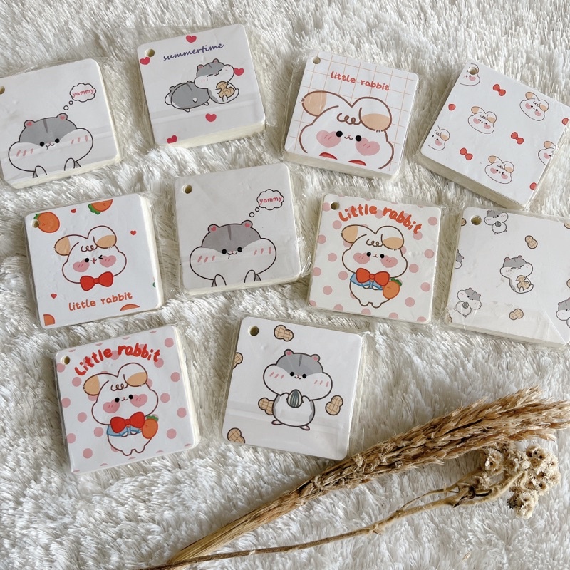 

Gantungan memo hamster rabbit sticky note lucu - Random
