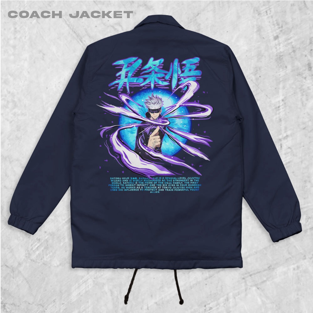 Fortglass GOJO Coach Jaket Polos Pria Jaket Parasut Unisex Coach Pria Lengan Panjang