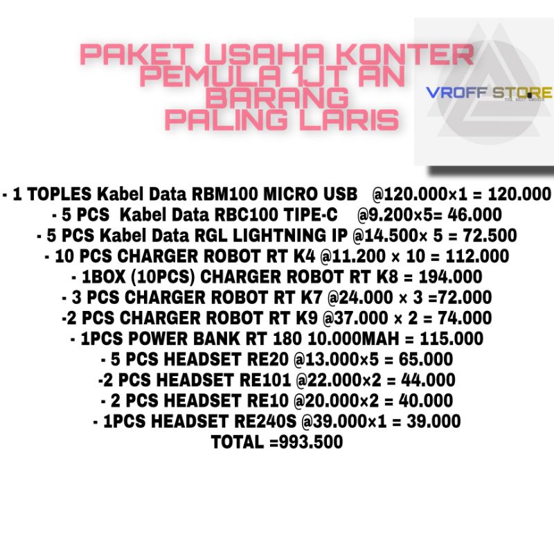 PAKET USAHA BASIC AKSESORIS HP AWALAN BUKA KONTER 1JT AN BARANG LARIS MANIS FAST MOVING