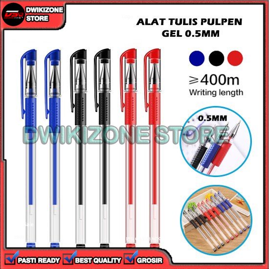 [DZS] PULPEN PENA BOLPEN BOLPOINT BALLPOINT GEL JELLY 0.5MM 0.5 MM MERAH BIRU HITAM ATK SERBAGUNA MULTIFUNGSI