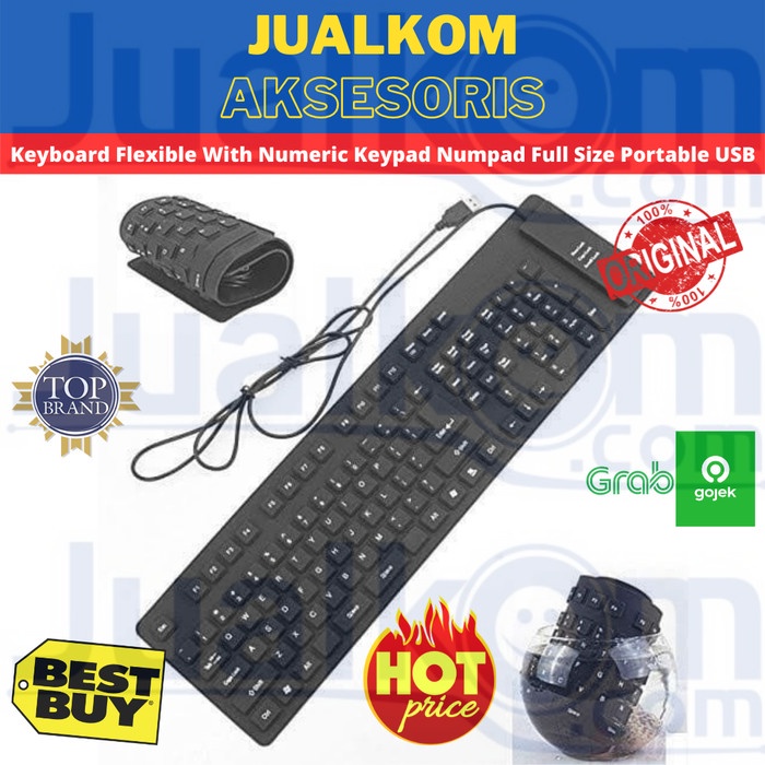 Kpa Keyboard Flexible With Numeric Keypad Numpad Full Size Portable Usb