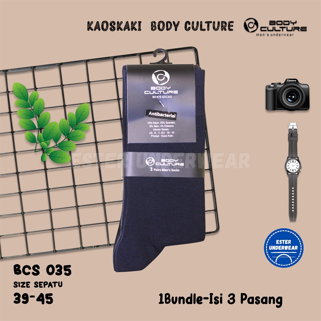 Body Culture BCS035 Kaos Kaki Casual Bundle Isi 3 Pasang