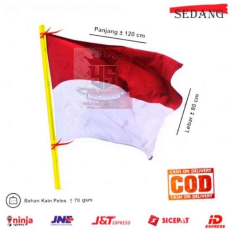 BENDERA MERAH PUTIH UKURAN 120x80
