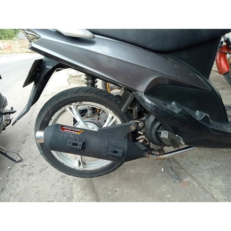 KNALPOT MDM MIO LEHERAN 28 MM EMBLEM MERAH TIPE  CMS SARFULL