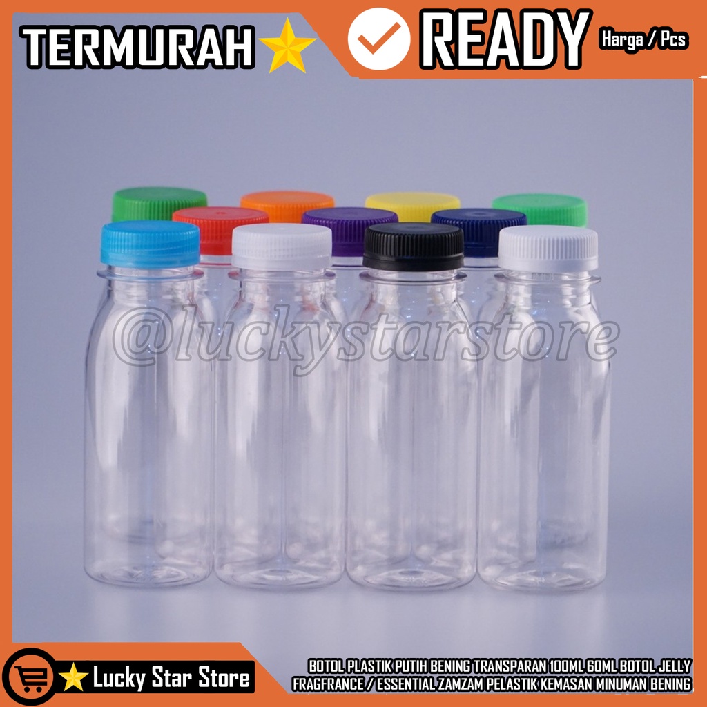 Botol Plastik Putih Bening Transparan 100ml 60ml Botol Jelly Fragfrance Essential Zamzam Pelastik Ke