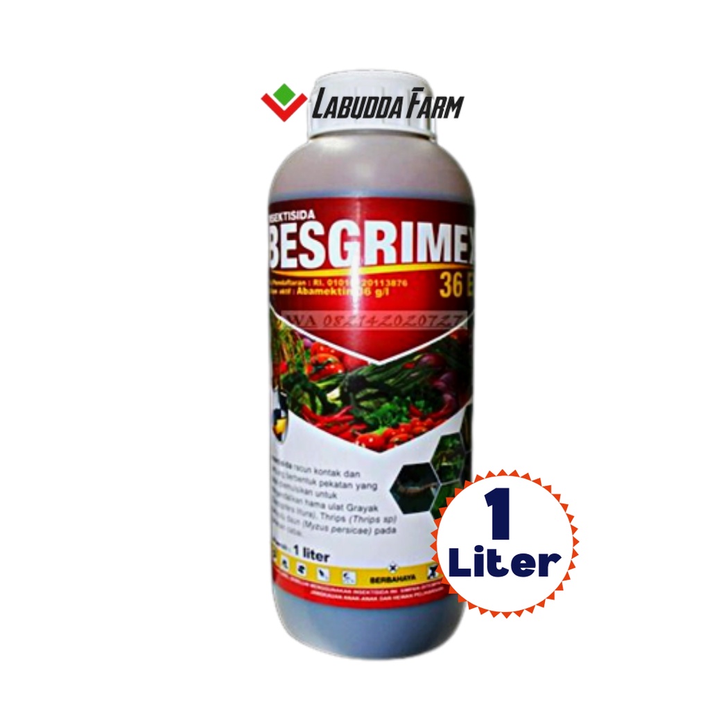 Besgrimex Insektisida Abamektin 36g/l Insektisida 1 Liter Insektisida Kontak dan Lambung Ampuh Plus 