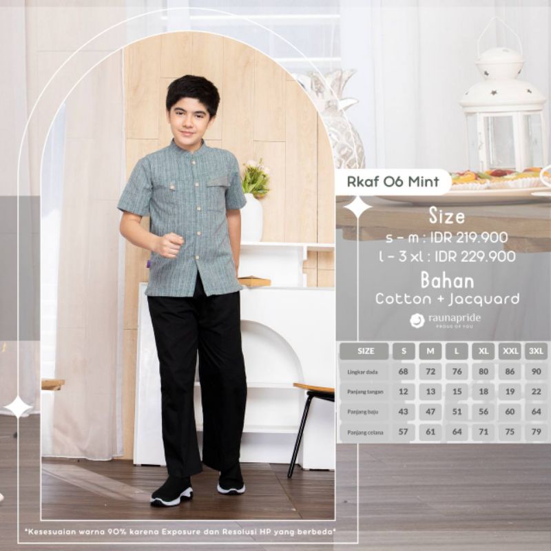 Rauna Gamis Terbaru RGF 06 MINT - Sarimbit Keluarga 2023 - Fashion Muslim