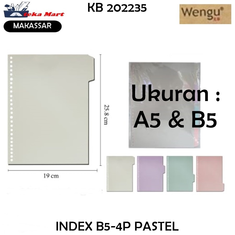 

INDEX BINDER NOTE A5 - B5 4 PASTEL