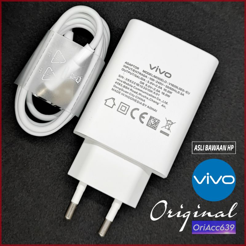 CHARGER CAS VIVO FAST CHARGING Y21T Y75 Y21 TYPE C ORIGINAL BEKAS BAWAAN HP