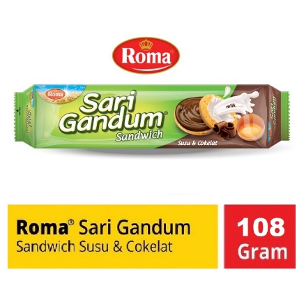 ROMA SARI GANDUM SANDWICH SUSU DAN COKELAT 108G