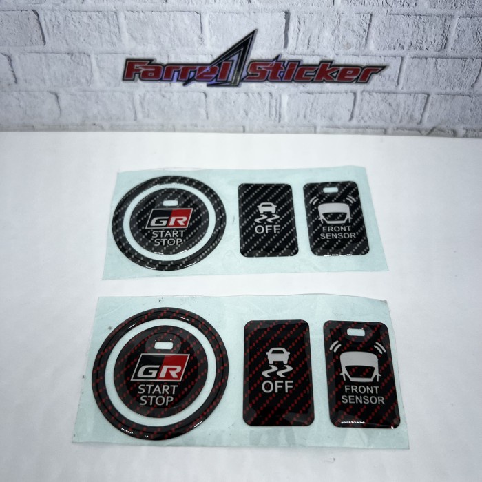 stiker Emblem sticker TOMBOL START STOP ENGINE BUTTON TOYOTA GR SPORT - Hitam