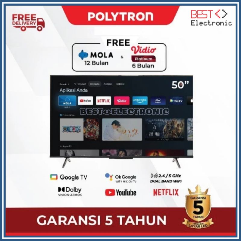 TV LED POLYTRON DIGITAL SMART ANDROID 50 UG 5959