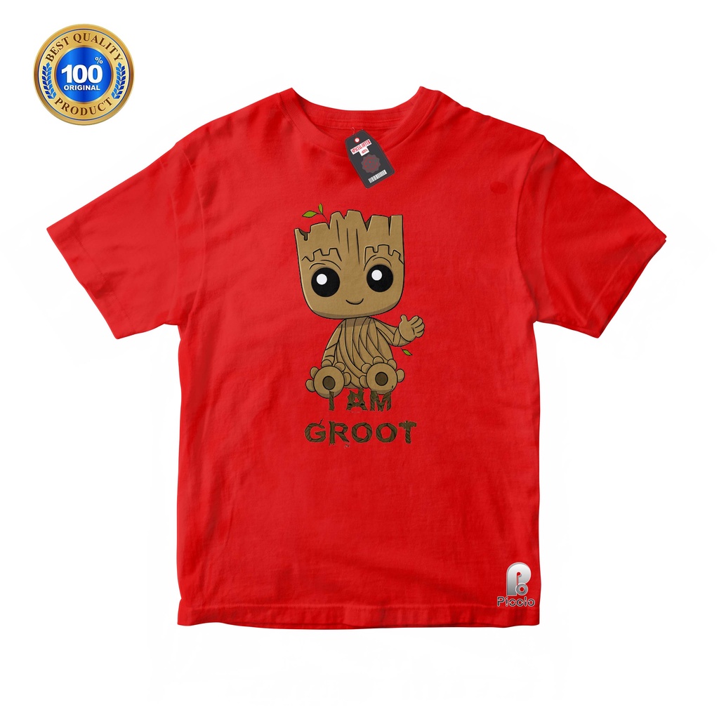 (FREE NAMA) BAJU KAOS ATASAN ANAK MOTIF KARTUN I AM GROOT UNISEX bahan COTTUN