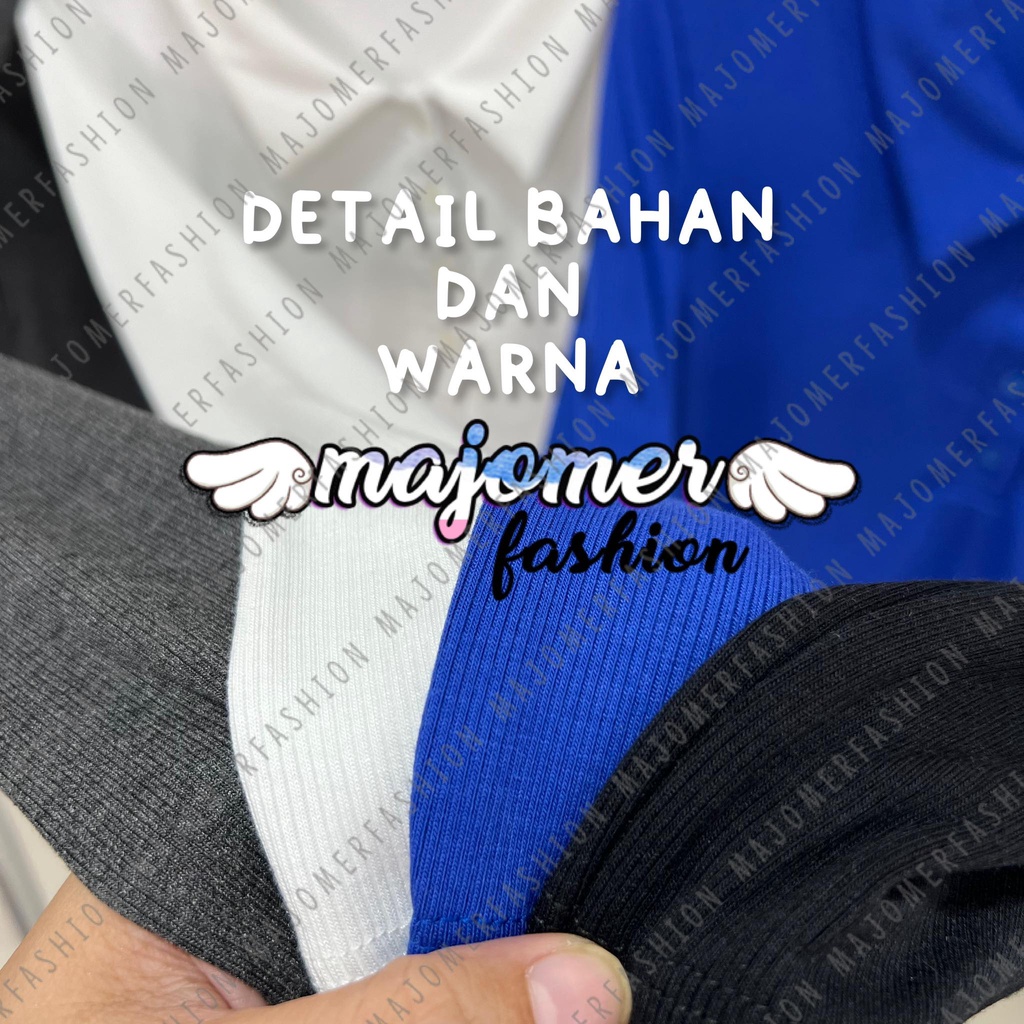 MAJOMER | POLLAR CROP TOP - KAOS POLO WANITA - ATASAN WANITA RIB LENGAN PANJANG