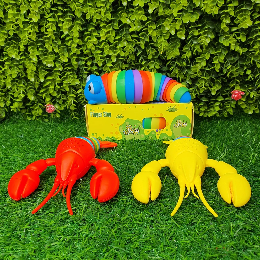Finger Slug 3D Mainan Fidget Ulat dan Lobster by Lionz.idn