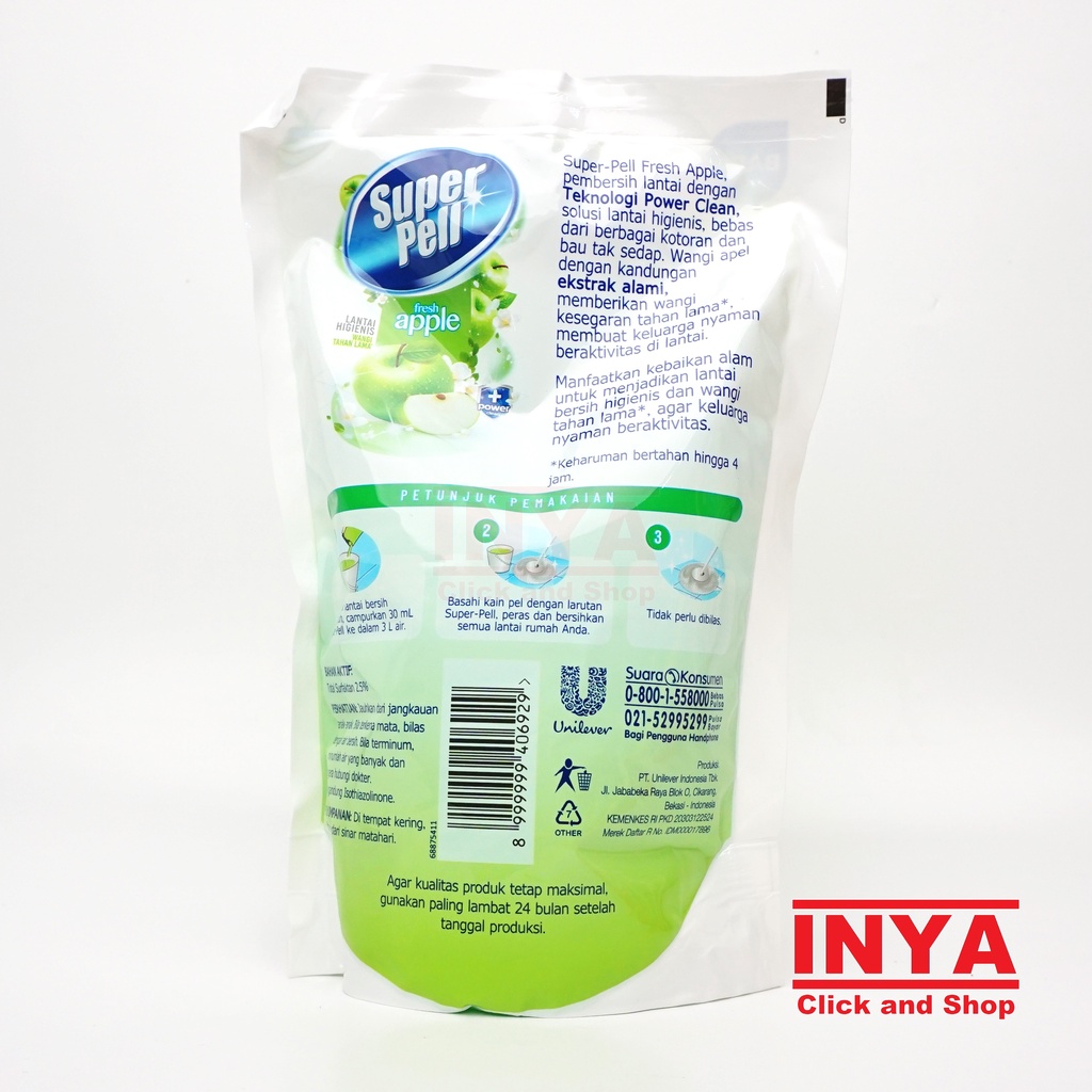 SUPER PELL FRESH APPLE 770ml REFILL - Pembersih Lantai