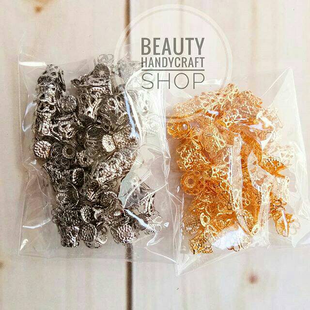 25 PCS SPACER MUTIARA/ CANGKANG MAHKOTA BUNGA