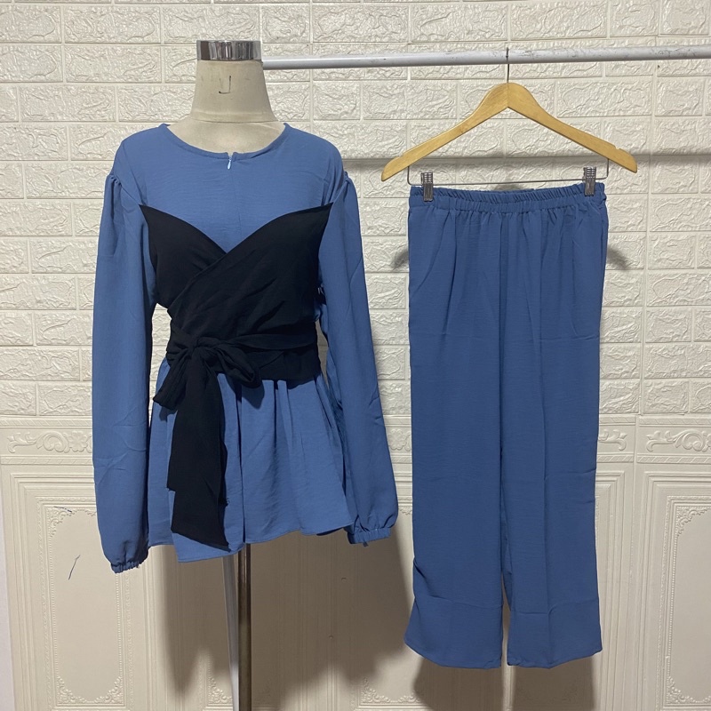 Setelan Baju Lesti kejora crinkle / Oneset crinkle lesti kejora