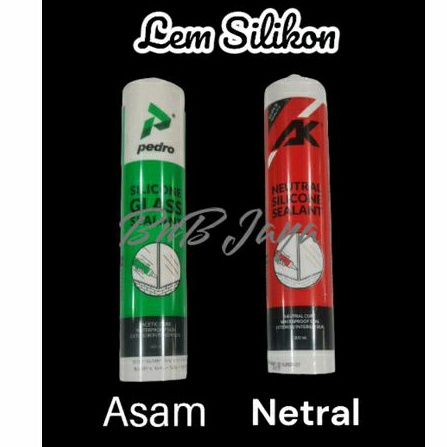 Lem Silikon Kaca AK Netral Clear, White, Black 300 ml bkn Dowcorning Silent