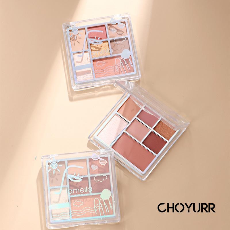 【COD】Eyeshadow / Highlighter / Brusher / Concealer / Shadow Palette 7warna Matte Pearlescent  All-in-one Korean Import Murah-CH