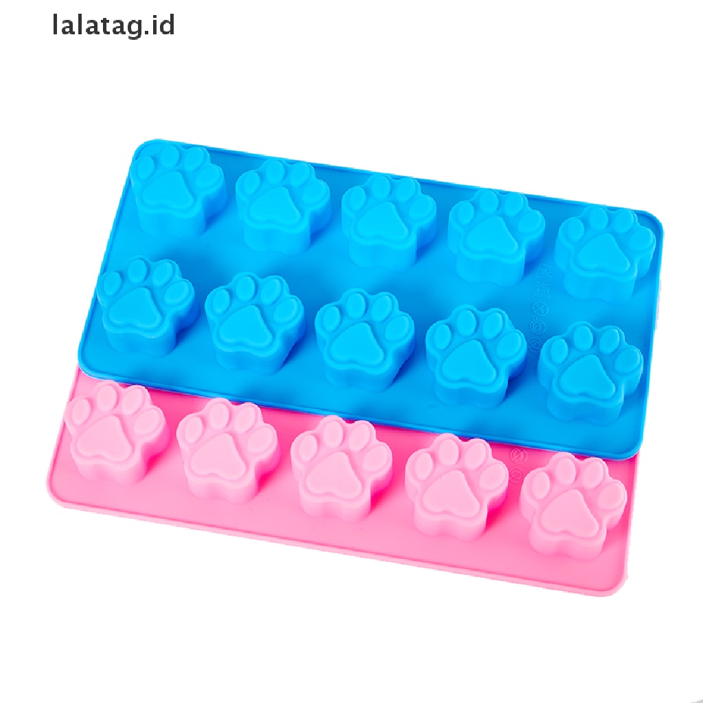 [lalatag] Cetakan Kue Silikon Kaki Kucing Anjing 10sel Untuk Biskuit Jelly Baking Pan Ice Tray [ID]