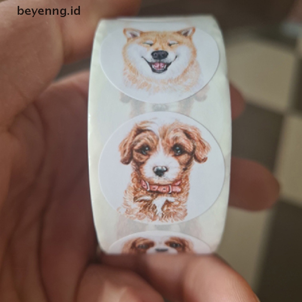 Beyen 500pcs/Roll Stiker Hadiah Guru Stiker Kucing Anjing Untuk Alat Tulis Stiker ID