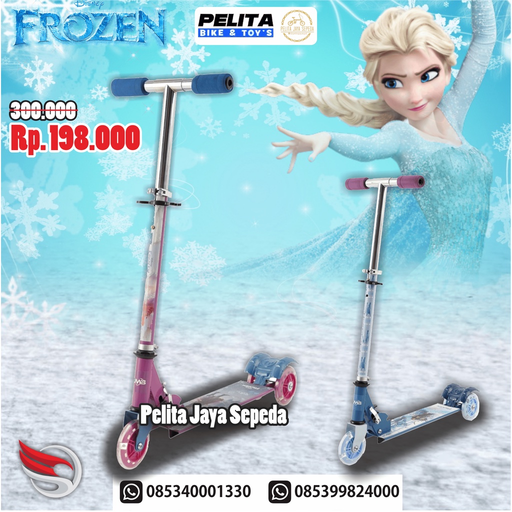 MAINAN ANAK SKUTER SCOOTER ELEMENT 3KS MOTIF FROZEN SPIDERMAN