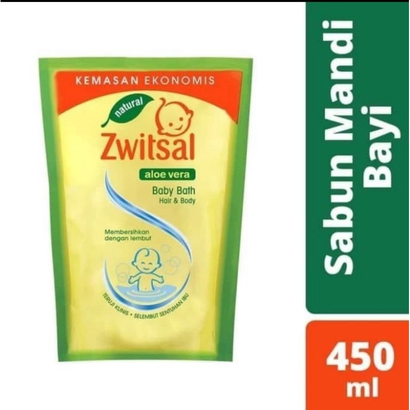 Jual Zwitsal Switsal Aloe Vera Baby Bath Hair & Body 600 Ml 450ml ...