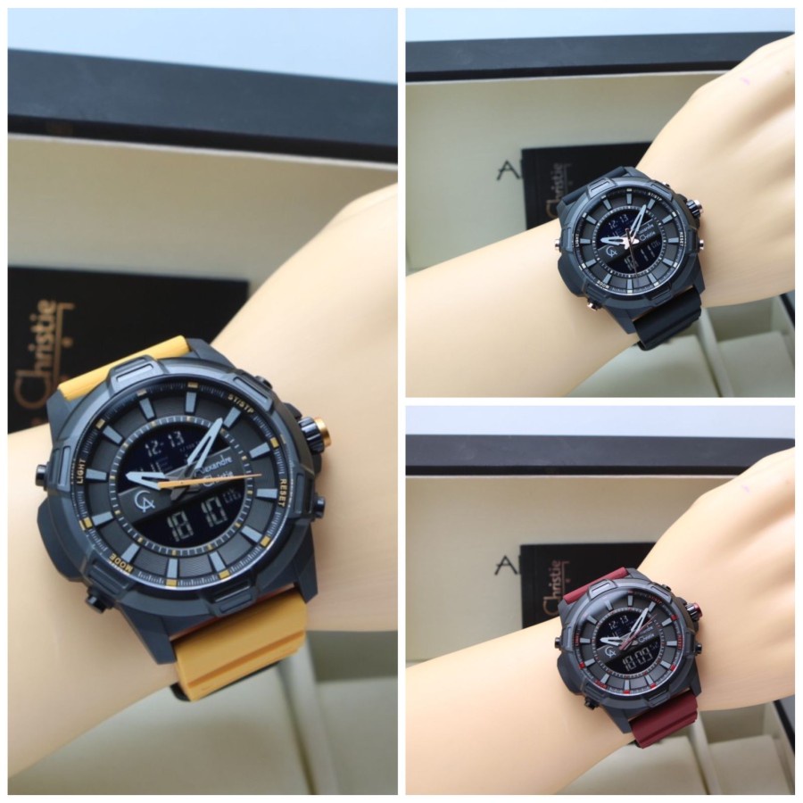 JAM TANGAN ALEXANDRE CHRISTIE AC 9375 KARET PRIA ORIGINAL