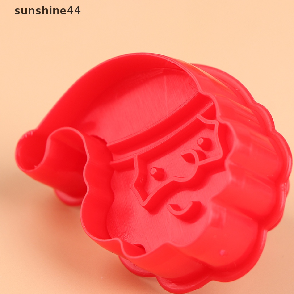 Sunshine 4Pcs/Set Cetakan Kue Kering Cookie Cutter Plastik Natal Baking Cookie Cutter.