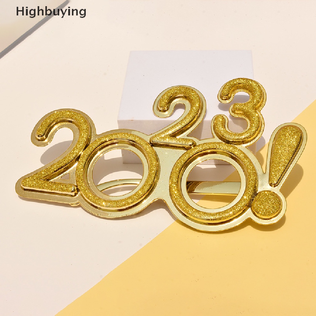 Hbid 2023frame Kacamata Booth Prop Happy New Year Eyeglasses Glitter Frame Kacamata Glory