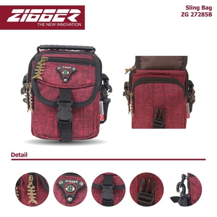 [KLIKTAS] Tas Slempang Pria 2 in 1 ZIGGER - ZG 27285B - Sling Bag Gaul