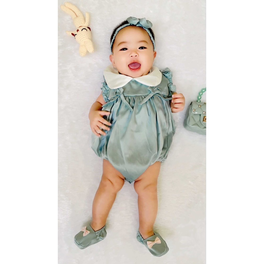 HAMPERS LAHIRAN MANDY VELVET Jumper Baju Sepatu Bandana bayi Anak perempuan gift set lahiran Kado Lucu Murah Terlaris SAKURA