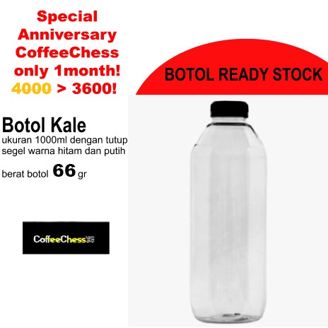 [B0T0L] Botol Kale 1 Liter Plastik Pet