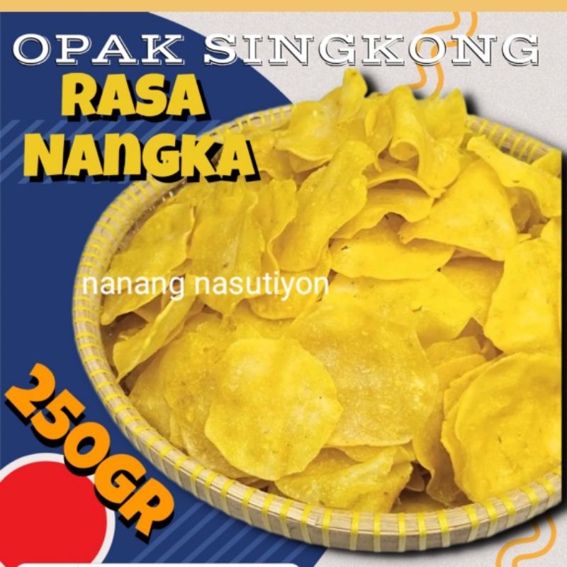 

Keripik opak singkong koin rasa nangka mentah empuk manis renyah siap goreng 250gram