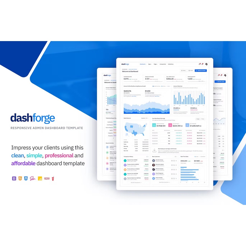 Template Admin Dashforge Responsive Dashboard Admin Template