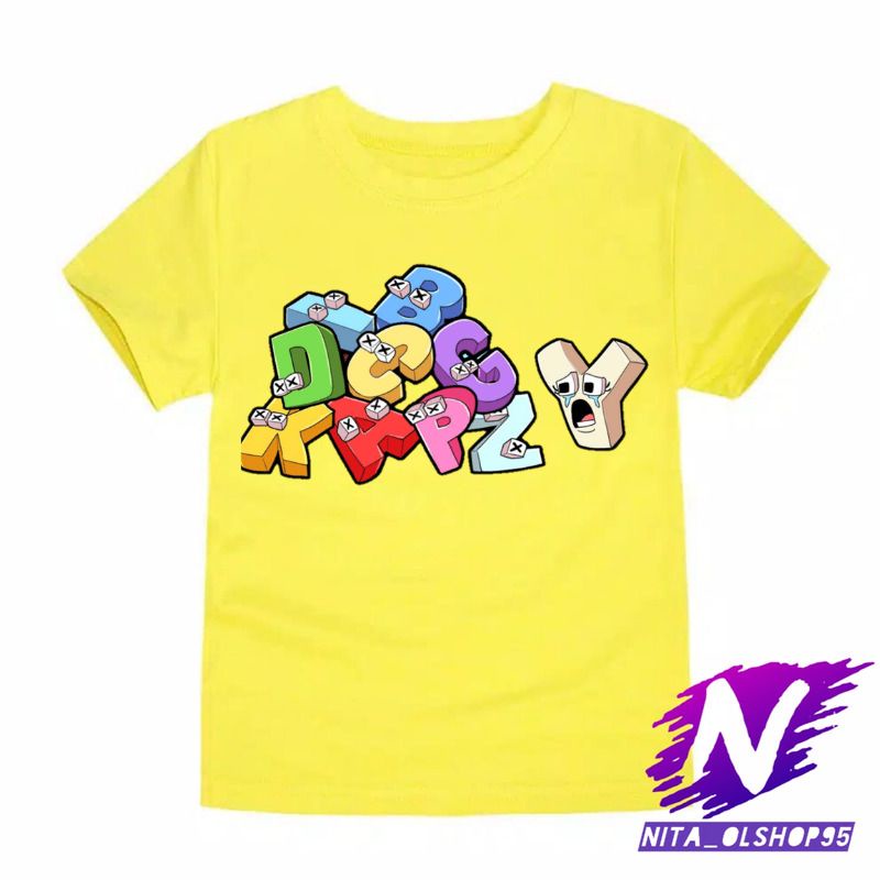 BAJU ALPHABET KAOS ALPHABET ANAK ROBLOX