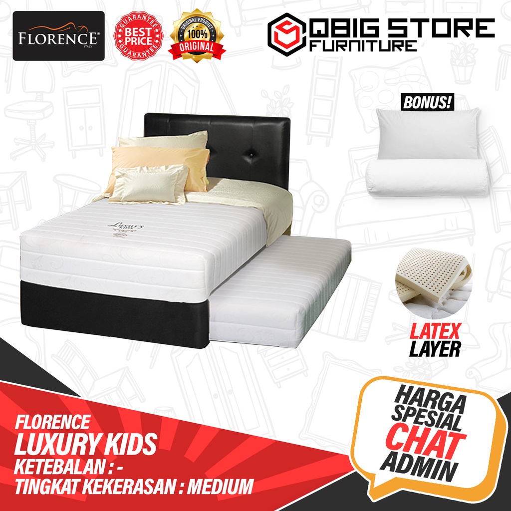 Springbed FLORENCE Luxury Kids 2in1 Full Set Kasur Spring bed untuk Anak Matras Sorong