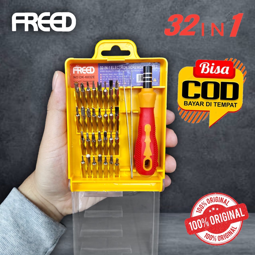 PROMO COD Alat Obeng Set Mini Magnet Bits 32 Pcs in 1 FREED Screwdriver Repair Kit 32pcs Perlengkapan Obeng Buka Baut Hp Komputer Pc Android LAptop Bongkar Pasang RAkit MIning Rig Suction PInset Mini Screw MAgnetic Bit