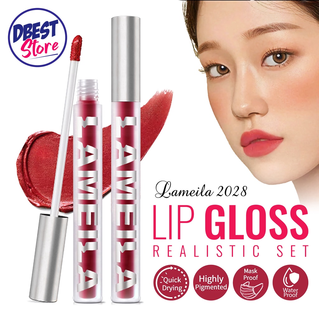 Lameila 2028 Matte Lip Tint 6 Varian Warna Tahan Air Tahan Lama