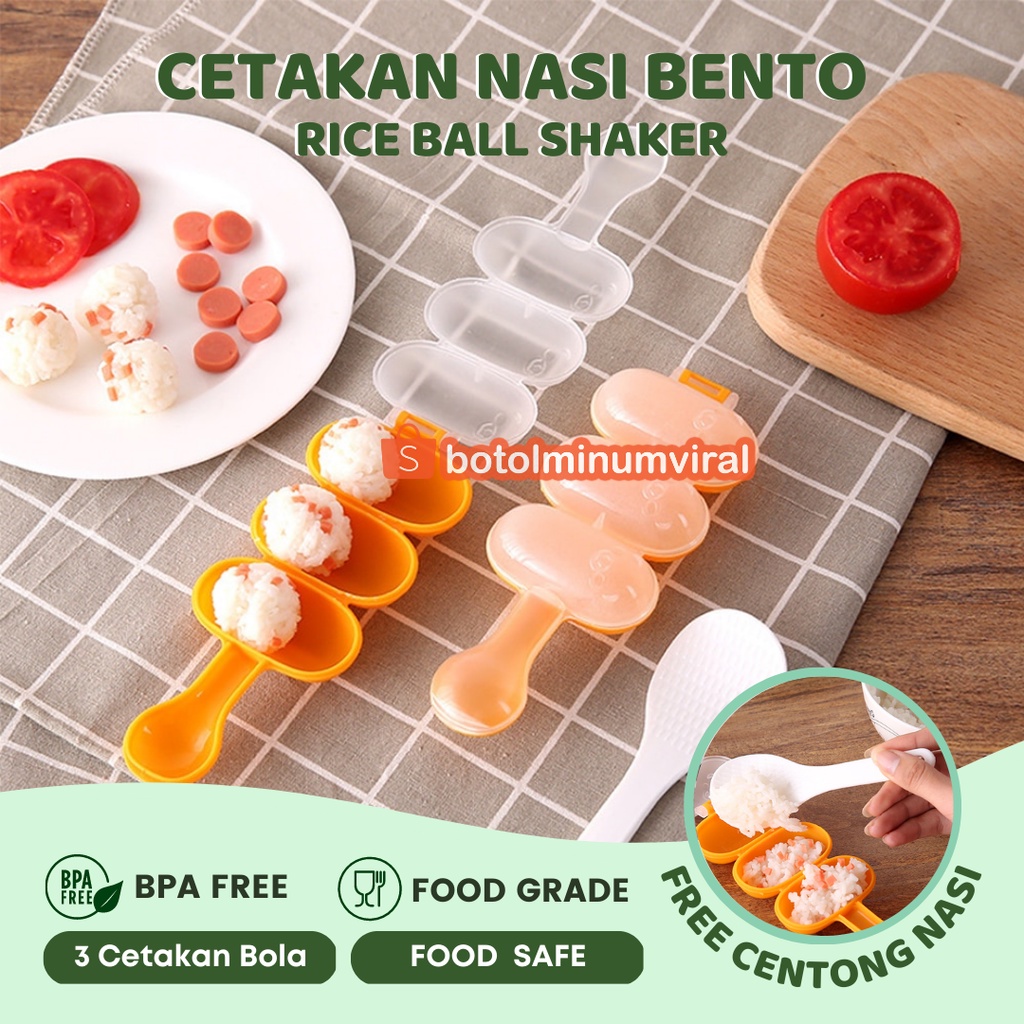 Cetakan Nasi Bento Bulat Rice Ball Free Centong Nasi