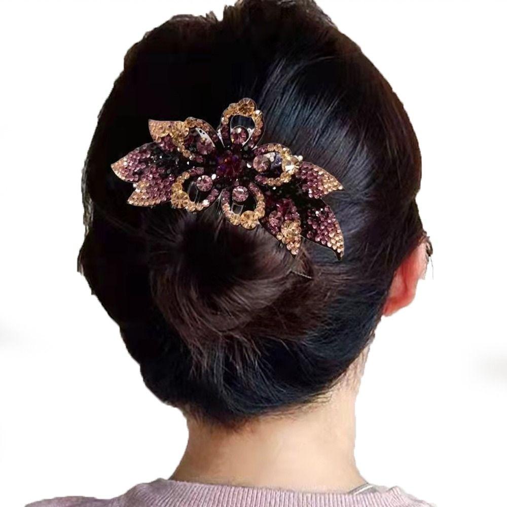 Agustina Sisir Rambut Wanita Trendi Hiasan Kepala Bunga Untuk Anak Perempuan Ponytail Holder Hair Maker Bun Kristal Jepit Rambut