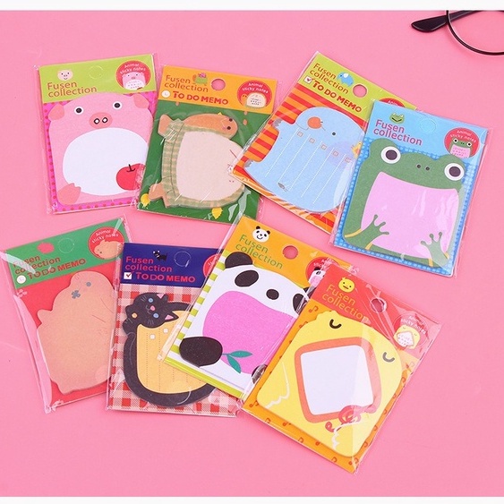 100 Lembar Memo Pad Kertas Memo Sticky Notes Stiker Lem Karakter Hewan OSM-ST0197