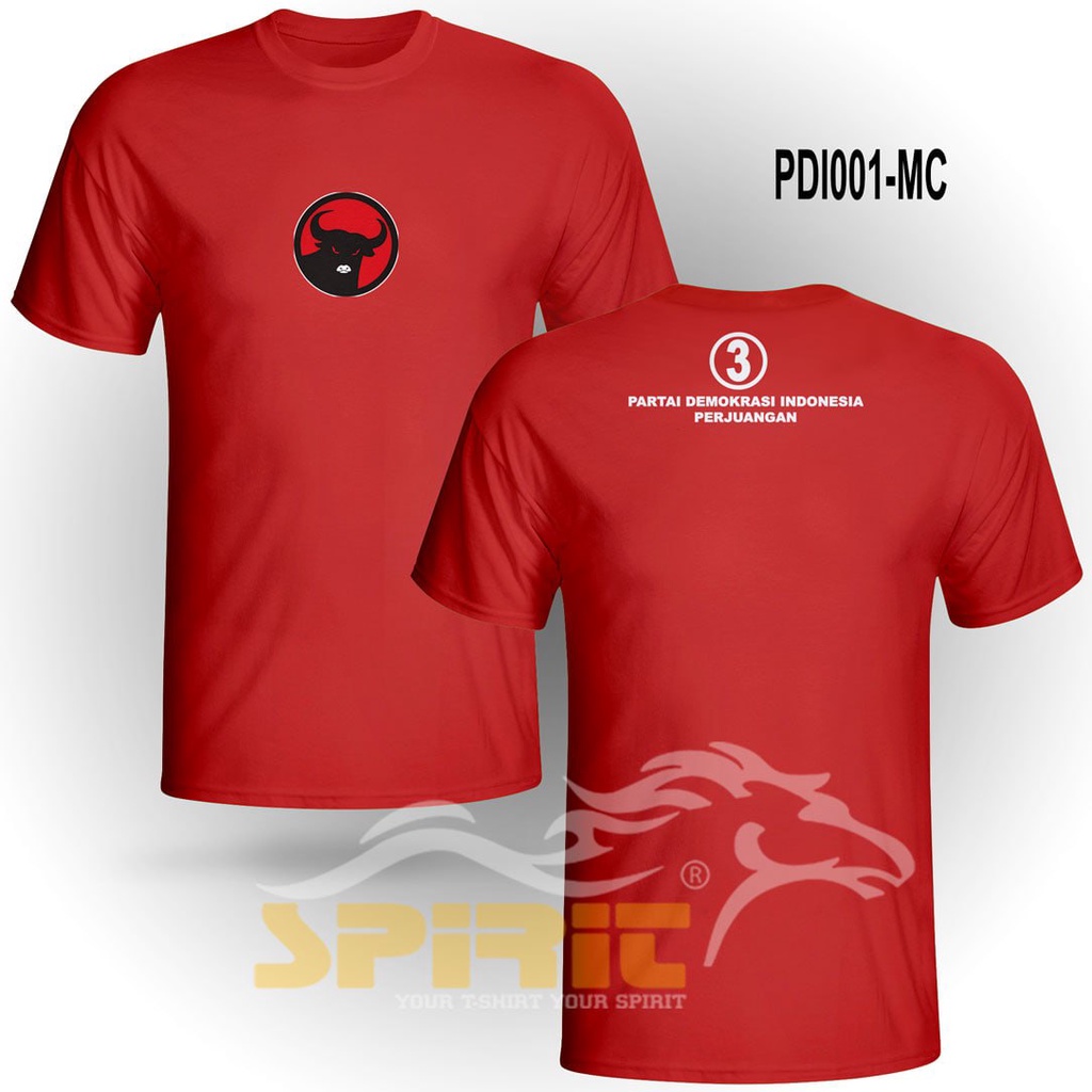 kaos partai PDI Perjuangan 03 baju partai lengan pendek premium pria wanita katun 24s big size