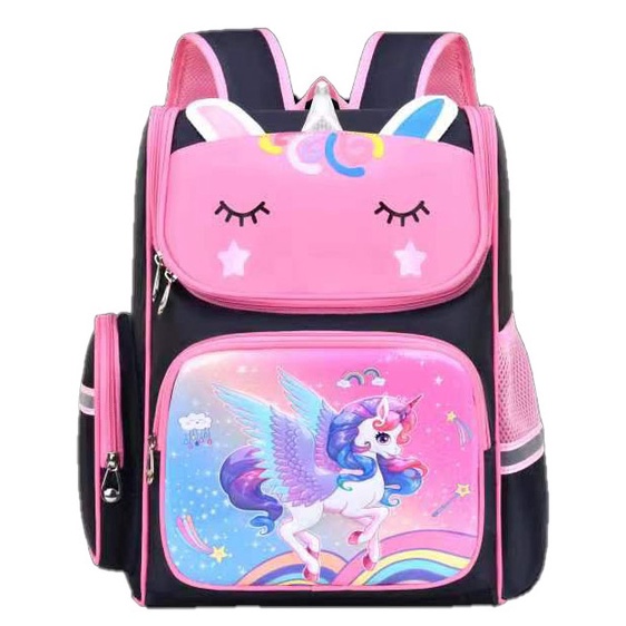 PROMO 10.10 TAS RANSEL ANAK SEKOLAH SD PEREMPUAN CANTIK BAHAN TAHAN AIR GAMBAR UNICORN PANDA TIMBUL 16inch UKURAN BESAR IMPORT