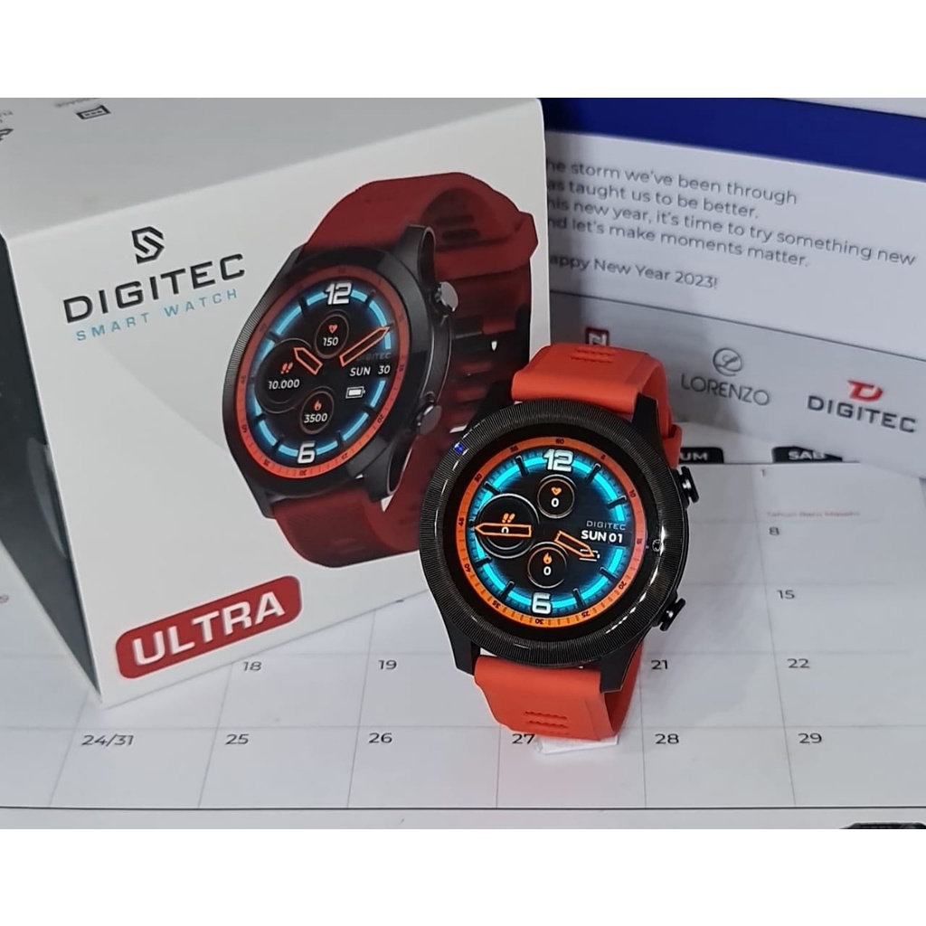 Jam Tangan Smartwatch DIGITEC ULTRA ORIGINAL LED Bulat Digital Import Murah Mewah BONUS BATERAI CADANGAN!