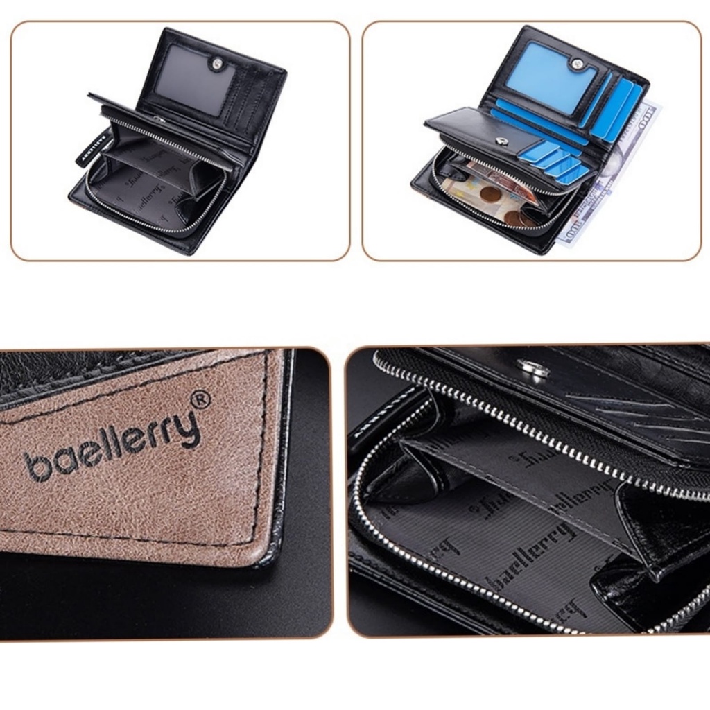 DOMPET LIPAT WANITA KOREA BAELLERRY ORIGINAL KULIT HITAM DRASKO WA631B5 UANG KOIN FASHION BRANDED KARTU RESLETING PREMIUM BATAM REMAJA CEWEK KEKINIAN SIMPLE MURAH