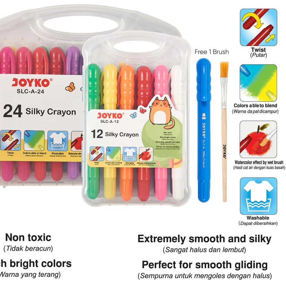 

빠 Silky Crayon Krayon Halus Joyko S-A Warna Colors Trend!