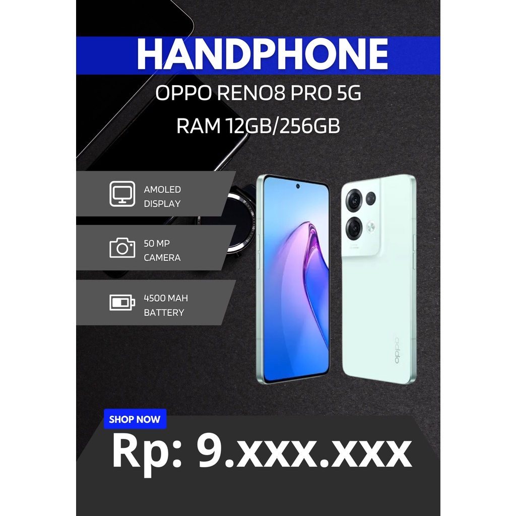 HANDPHONE OPPO RENO 8 PRO 6G 12GB/256GB