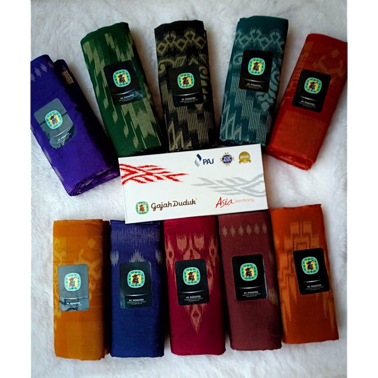 Sarung Tenun G25 Motif Kembang Cap Gajah Duduk Original Dewasa Grosir